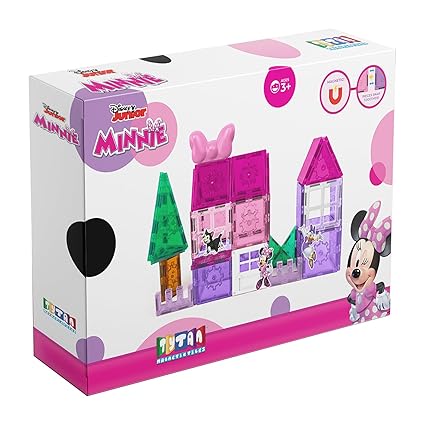 Tytan Tiles Officially Licensed Disney Junior Minnie Mouse Magnetic Tile 42-Piece Building Set