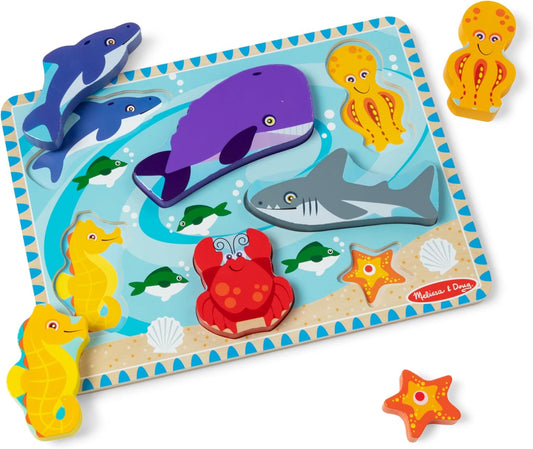 Melissa & Doug Sea Creatures Ocean Wooden Chunky Puzzle