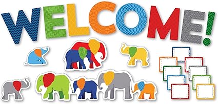Carson-Dellosa Parade of Elephants Welcome Mini Bulletin Board Set