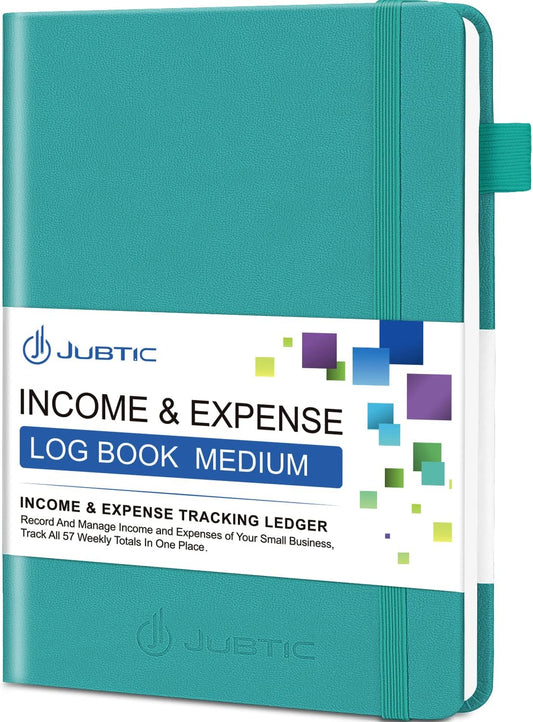 Expense Tracker Notebook- Income & Expense Ledger Book Accounting Bookkeeping with Receipt Pocket