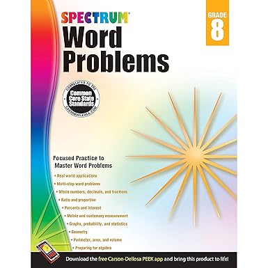 Spectrum 8th Grade Math Word Problems Workbook