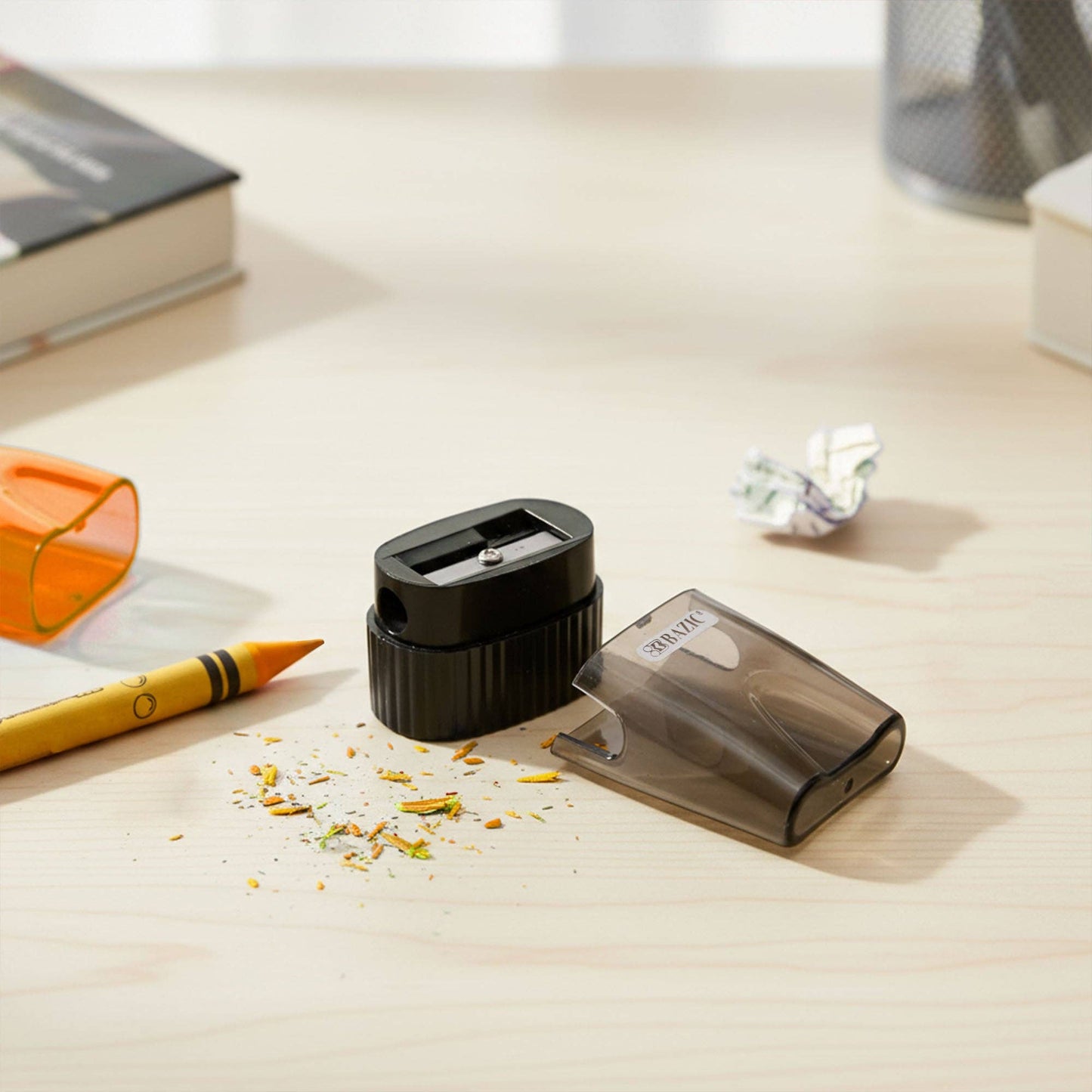 Pencil Sharpener with Receptacle, Assorted Colors