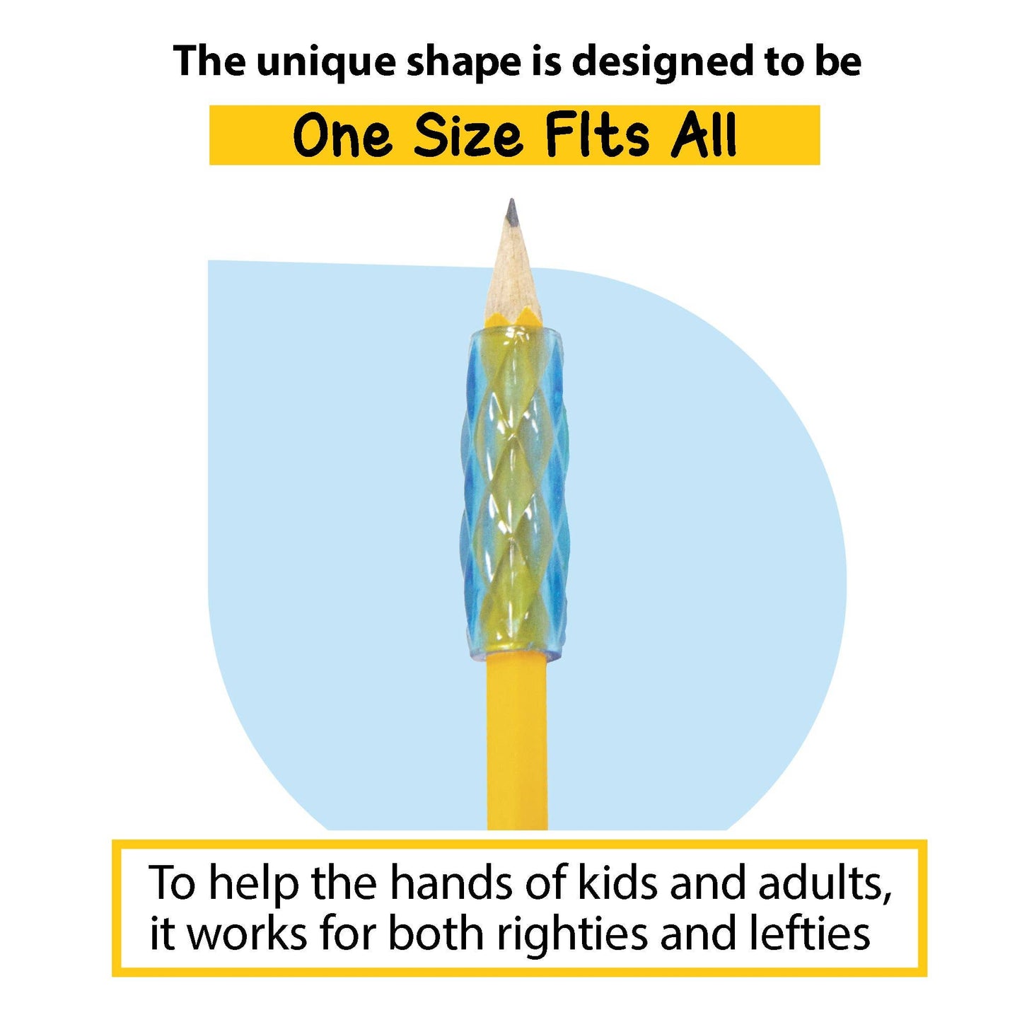Assorted Color Shape Gel Pencil and Pen Grip - Pack of 8