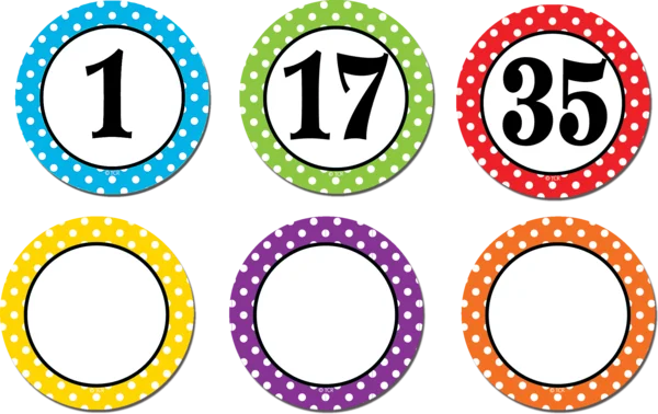 Polka Dots Numbers Magnetic Accents