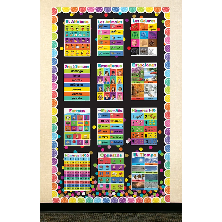 Spanish Colorful Early Learning Small Poster Pack