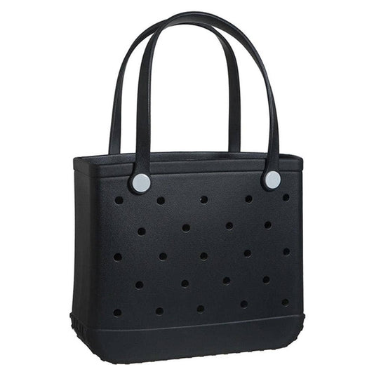 WASHABLE DURABLE RUBBER BEACH TOTE BAGS: BLACK / ONE SIZE(2)