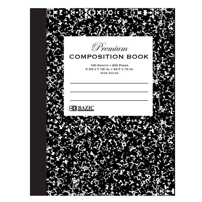 Marble Composition Book: Assorted wide rulled