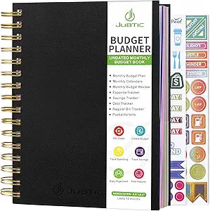 JUBTIC Budget Planner and Monthly Bill Organizer with Pockets.