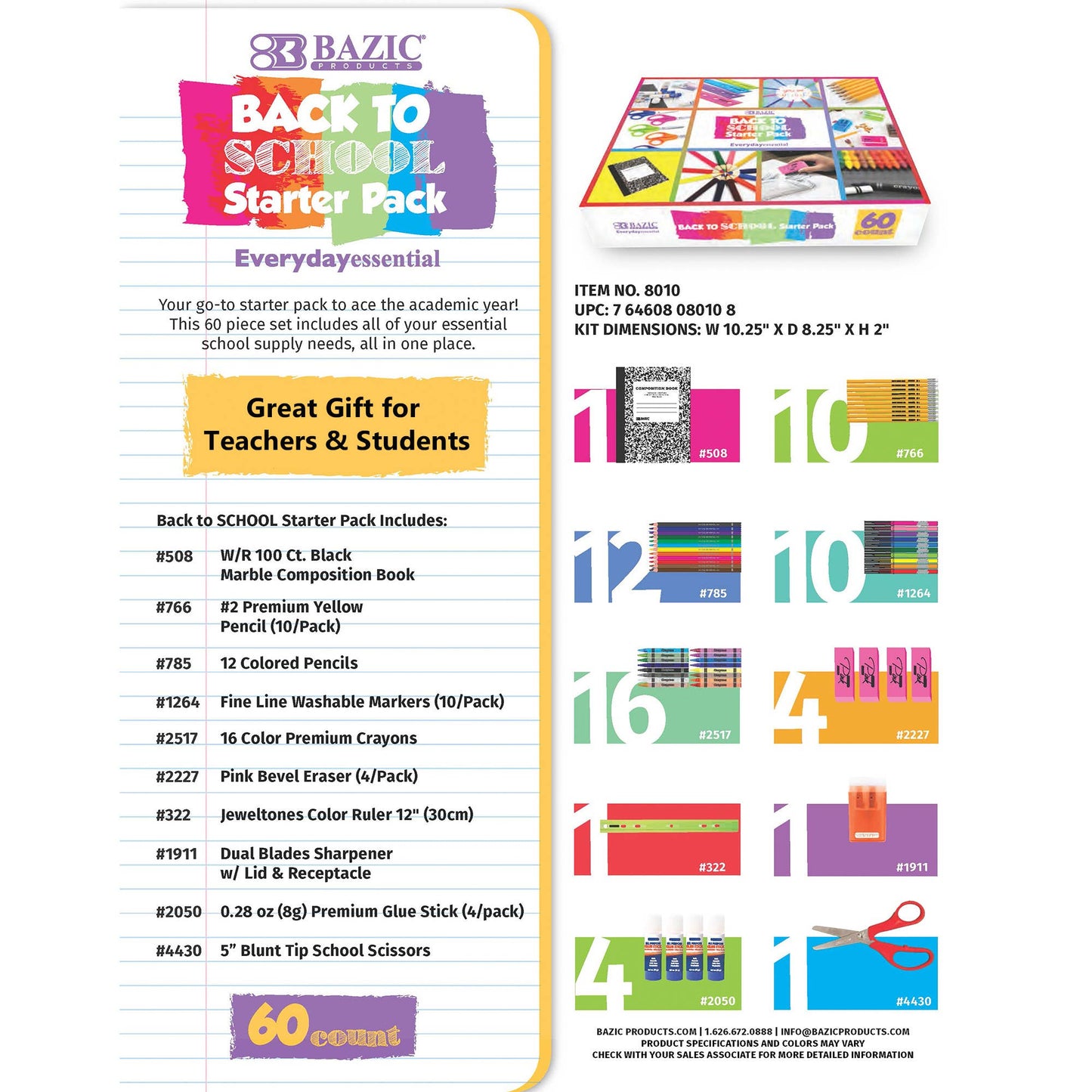 Back To School Kit Starter Pack 60 Count: 10