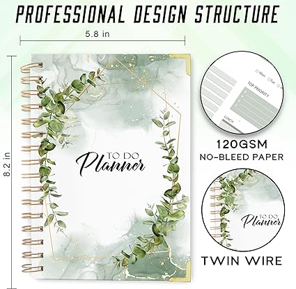 To Do List Notebook with Gold and Diamond Pens
