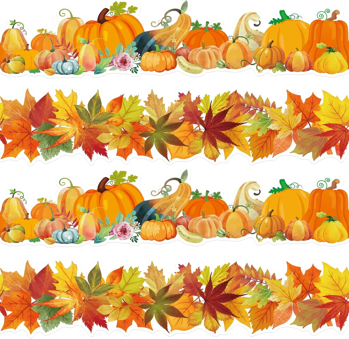 Pumpkins Maple Leaves Bulletin Board Border