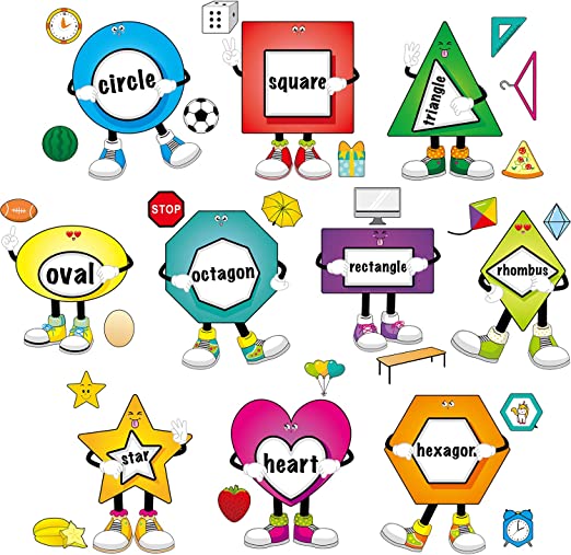 32 Pieces Shapes Bulletin Board Set for Classroom