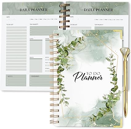 To Do List Notebook with Gold and Diamond Pens