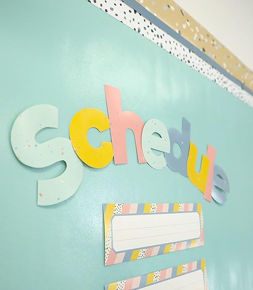 We Belong 219-Piece 4-Inch Speckled Bulletin Board Letters for Classroom