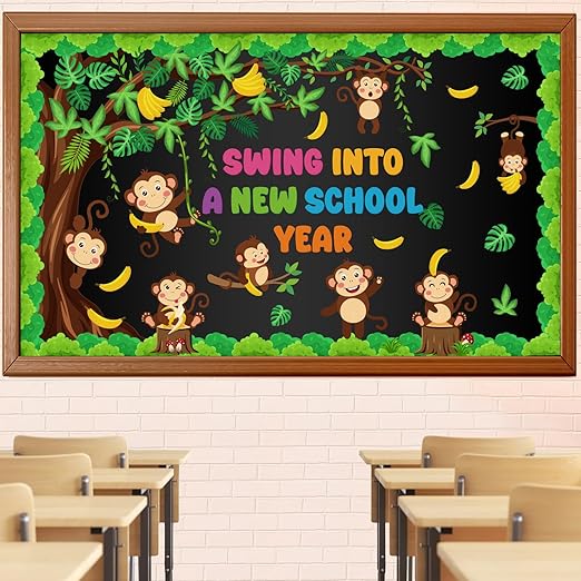 Summer Monkey Tree Bulletin Board Set Swing Into A New School Year