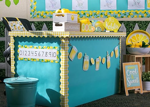Lemon Zest Traditional Printing Mini Bulletin Board Set, 21" x 6"