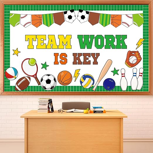School Team Work Is Key Paper Bulletin Board Set