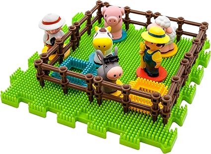 100pcs Hedgehog Shape 3D Building Blocks Tiles Farm Theme Set