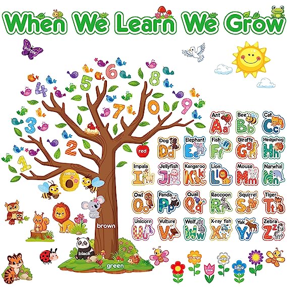 120 Pcs Animal Alphabet and Number Tree