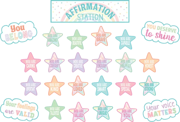 Pastel Pop Positive Affirmations Mini Bulletin Board