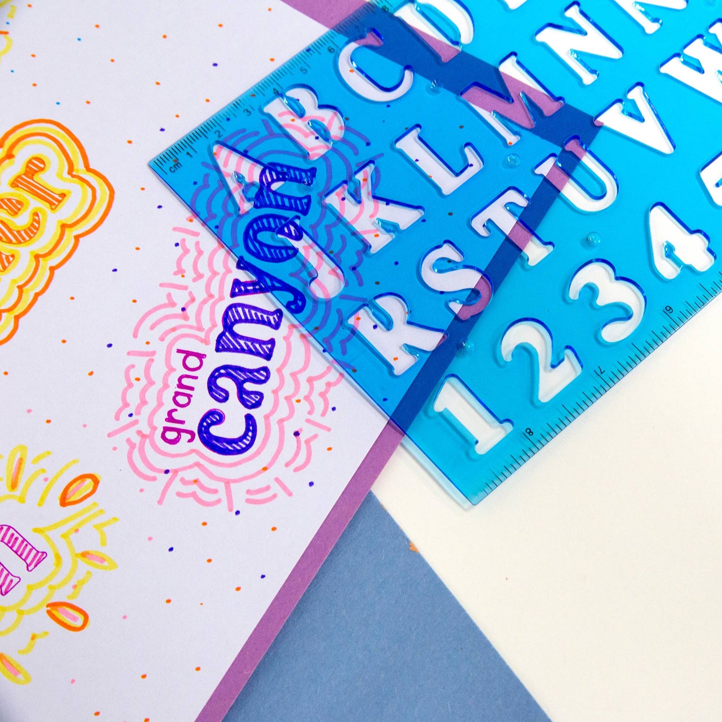 20mm Size Lettering Stencil Ruler Sets (2/Pack): 24