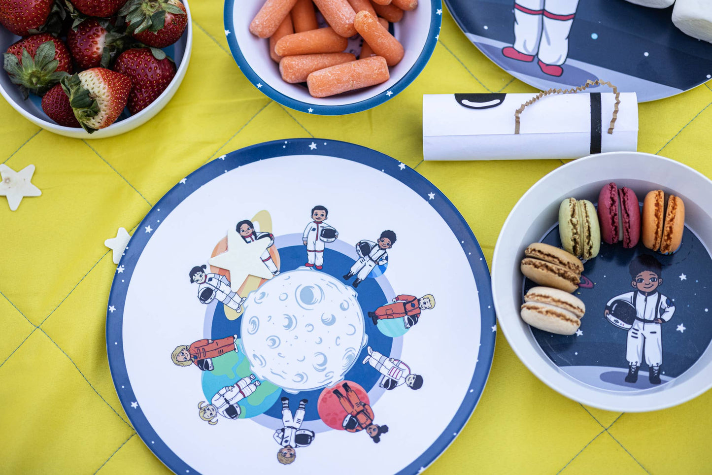 3-piece Melamine Space Theme Mealtime Set