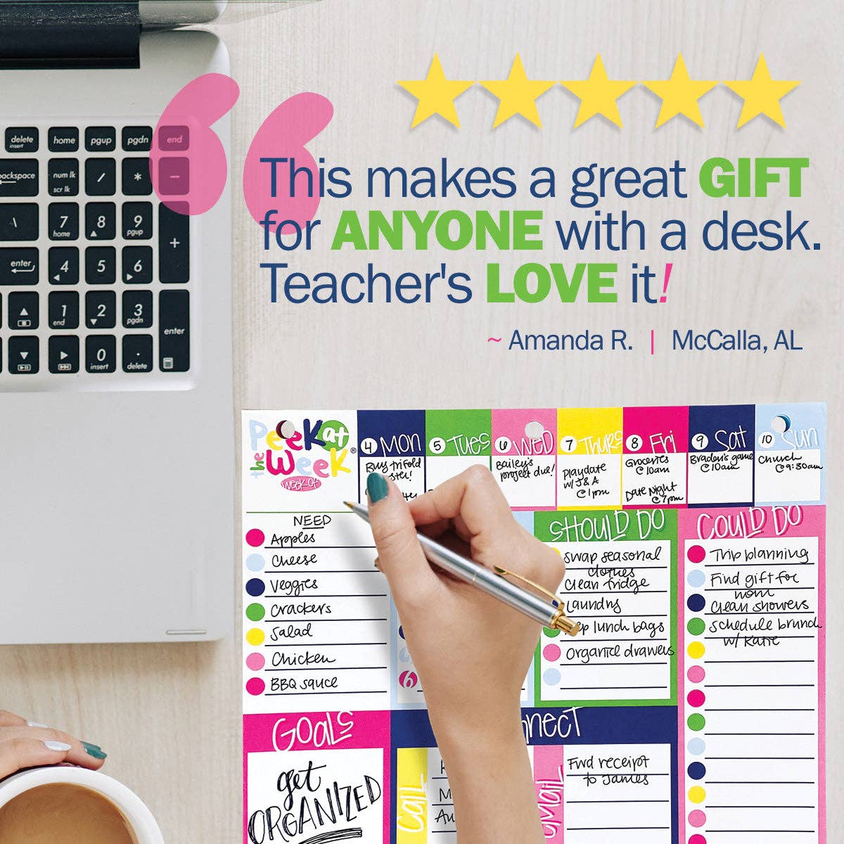 Peek at the Week® Weekly Planner Pad | Open Stock: All Bright & Cheery