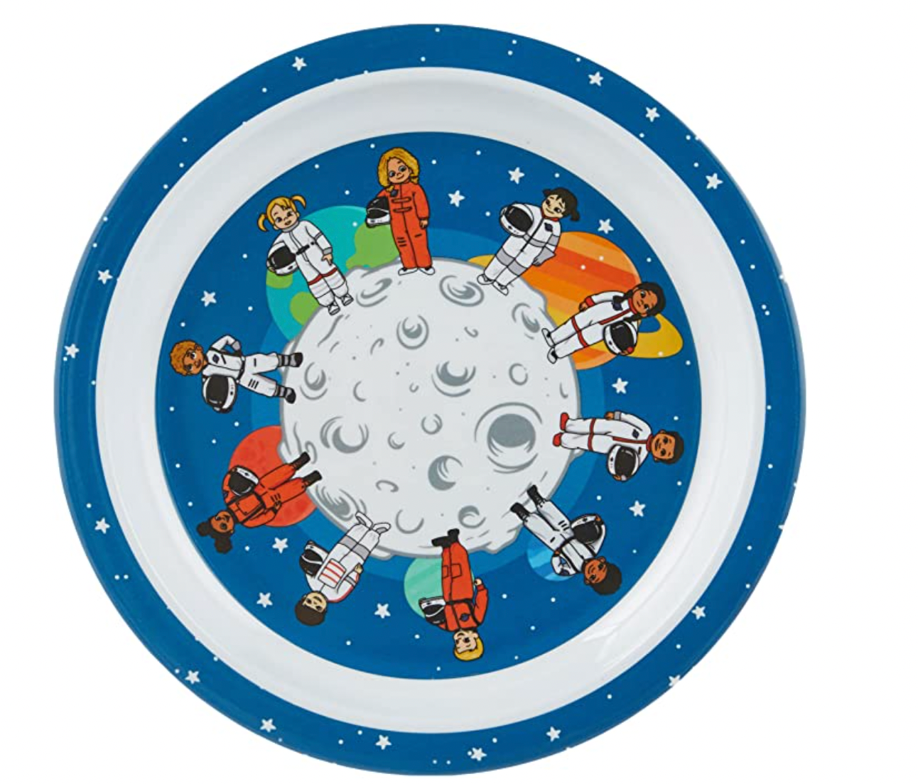 4-Piece Plate Melamine Space Theme Plate Set