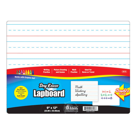Double Sided Dry Erase Lap Board 9" X 12": 24