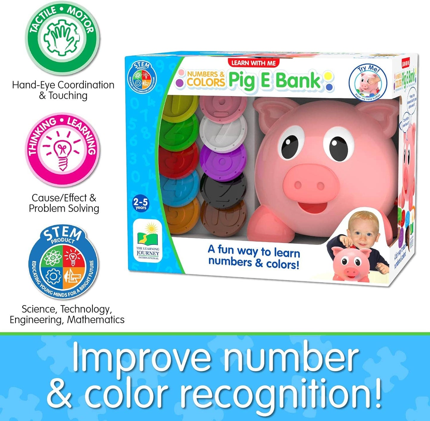 Learn With Me - Numbers & Colors Pig E Bank: Plastic