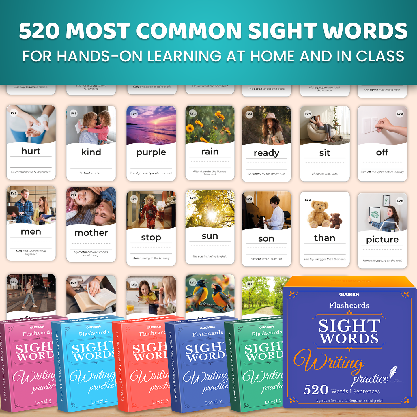 Flash Cards Writing Realistic Images