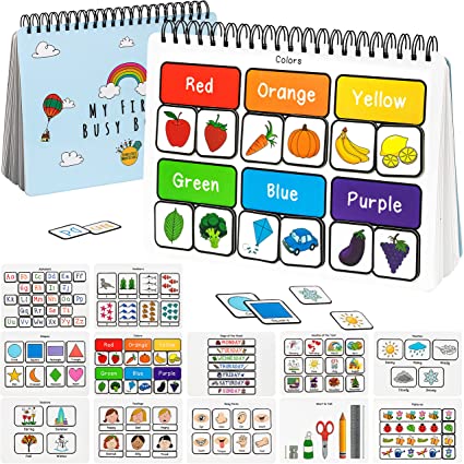Tinkletots Montessori Preschool Busy Book for Toddlers, Montessori Toys for Toddlers, Autism Sensory Educational Toys