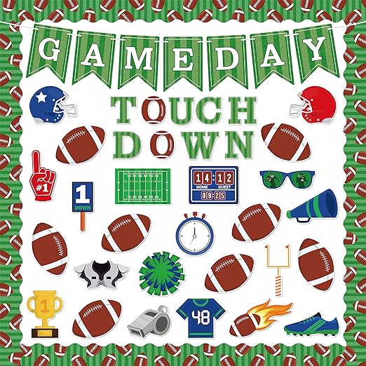 Football Bulletin Board Borders Trim Decoration Set Sports