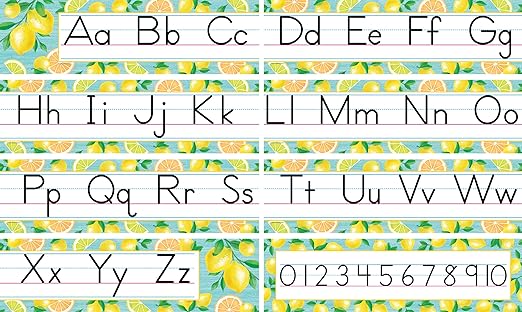 Lemon Zest Traditional Printing Mini Bulletin Board Set, 21" x 6"