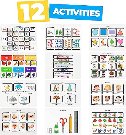 Tinkletots Montessori Preschool Busy Book for Toddlers, Montessori Toys for Toddlers, Autism Sensory Educational Toys
