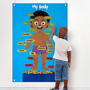 Brown Skin Color Body Parts Learning Felt Story Board Set