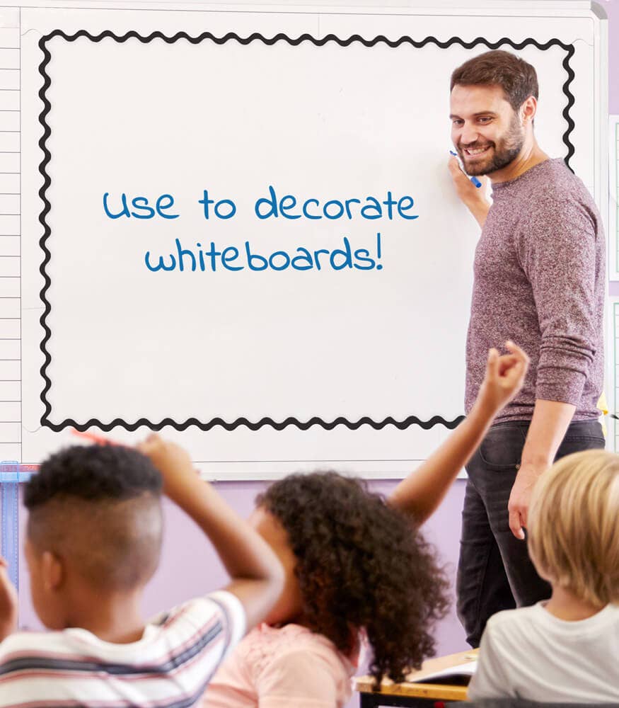 White Scalloped Bulletin Board Borders