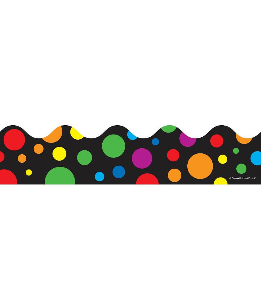 Big Rainbow Dots Scalloped Bulletin Board Borders