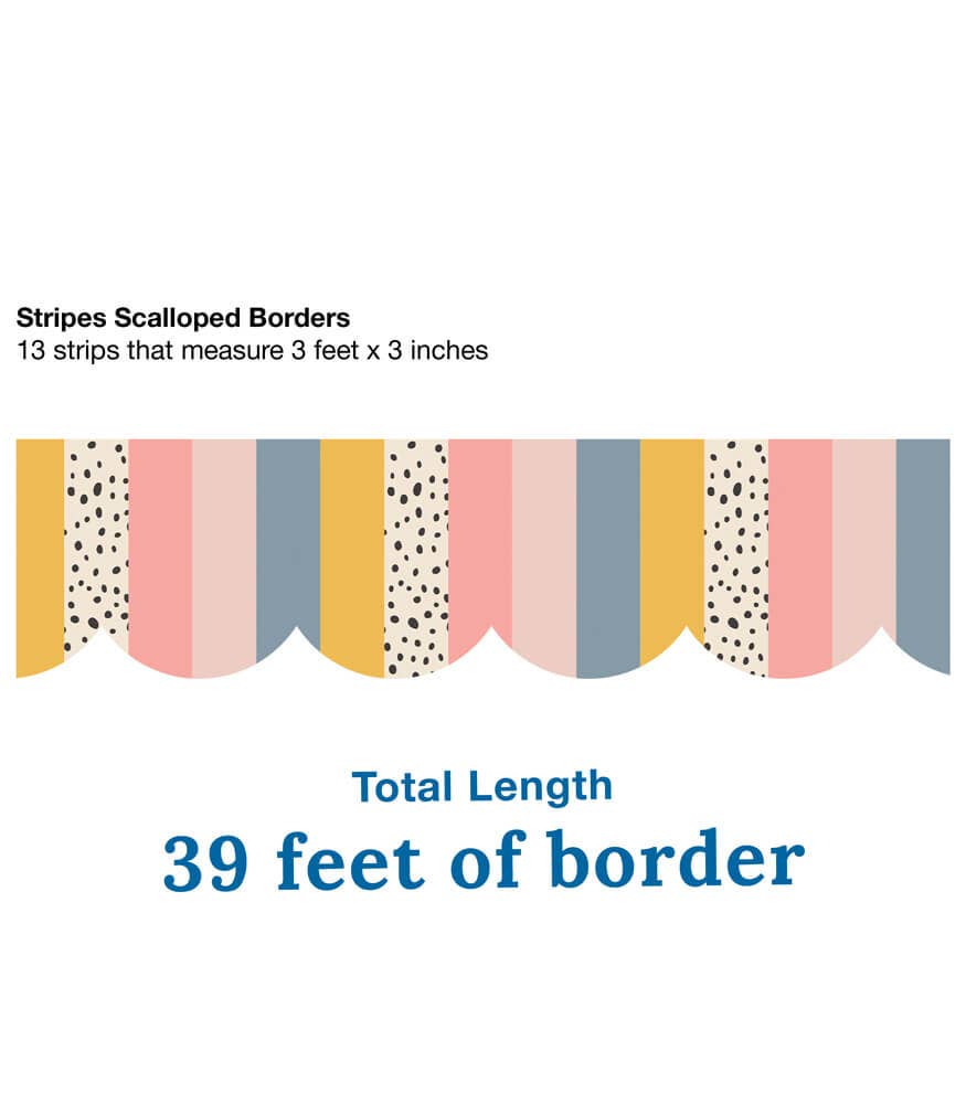 We Belong Stripes Scalloped Bulletin Board Borders