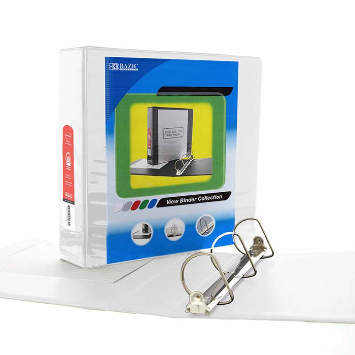 2" Slant The Ring View Binder With 2 Pockets: Black