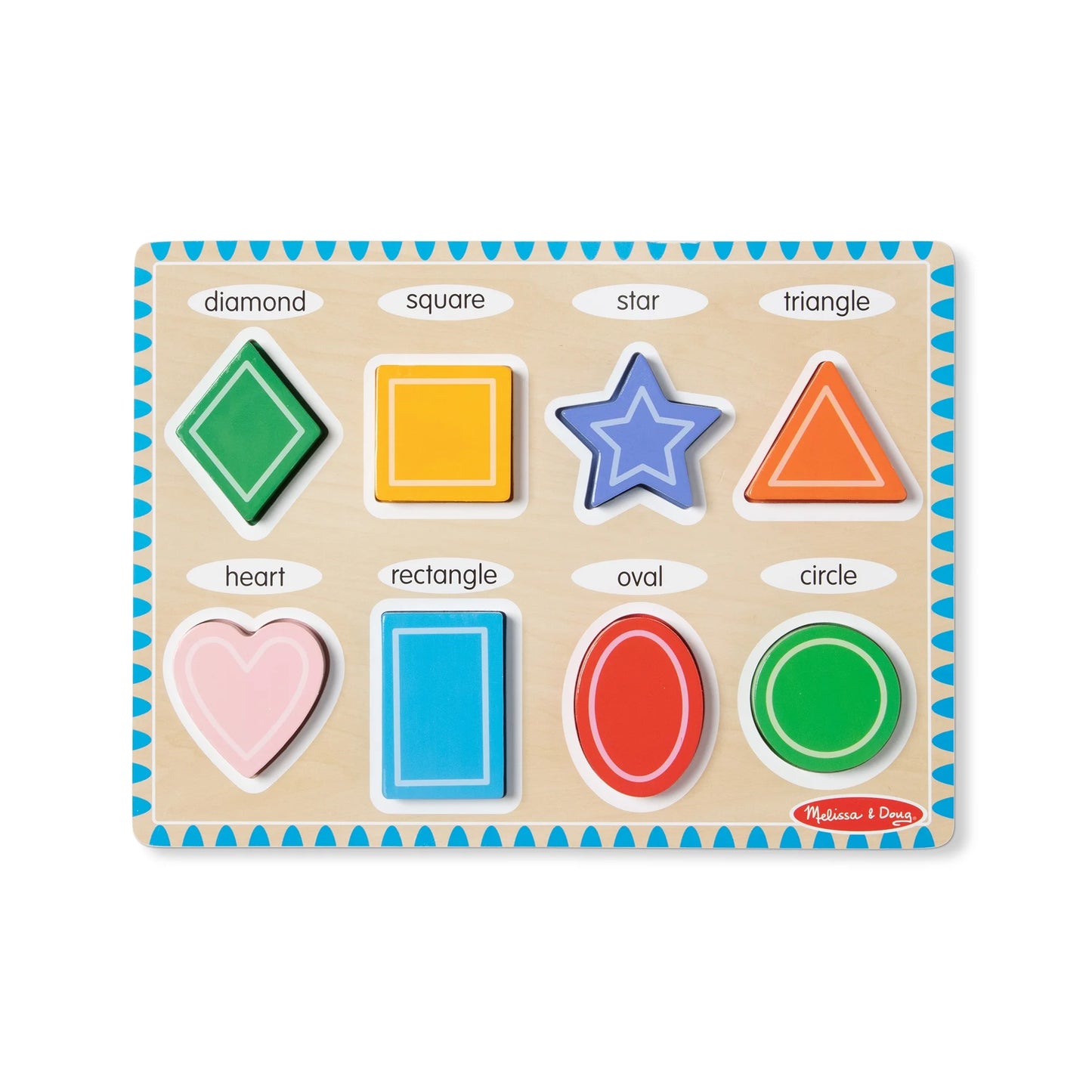 Melissa & Doug Shapes Wooden Chunky Puzzle (8 pcs)