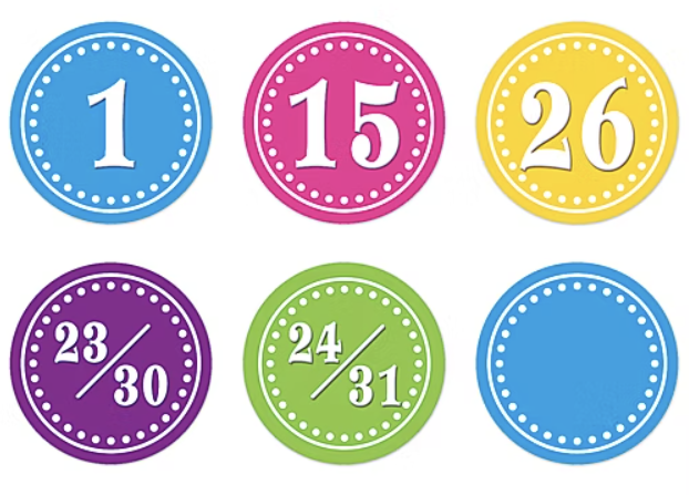 Bright Circle Calendar Mini Accents