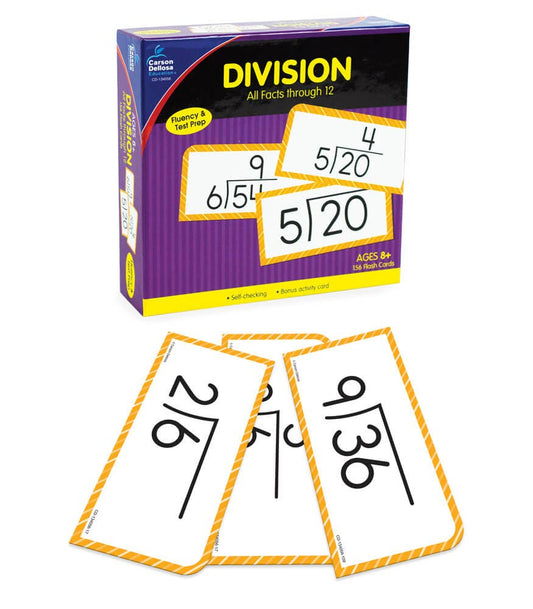 Division All Facts through 12 Flash Cards