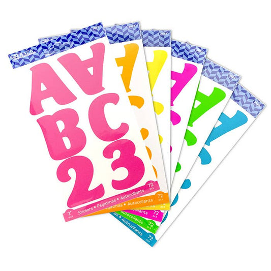 Alphabet & Number 2" Fluorescent Color (10 SHEETS): 24