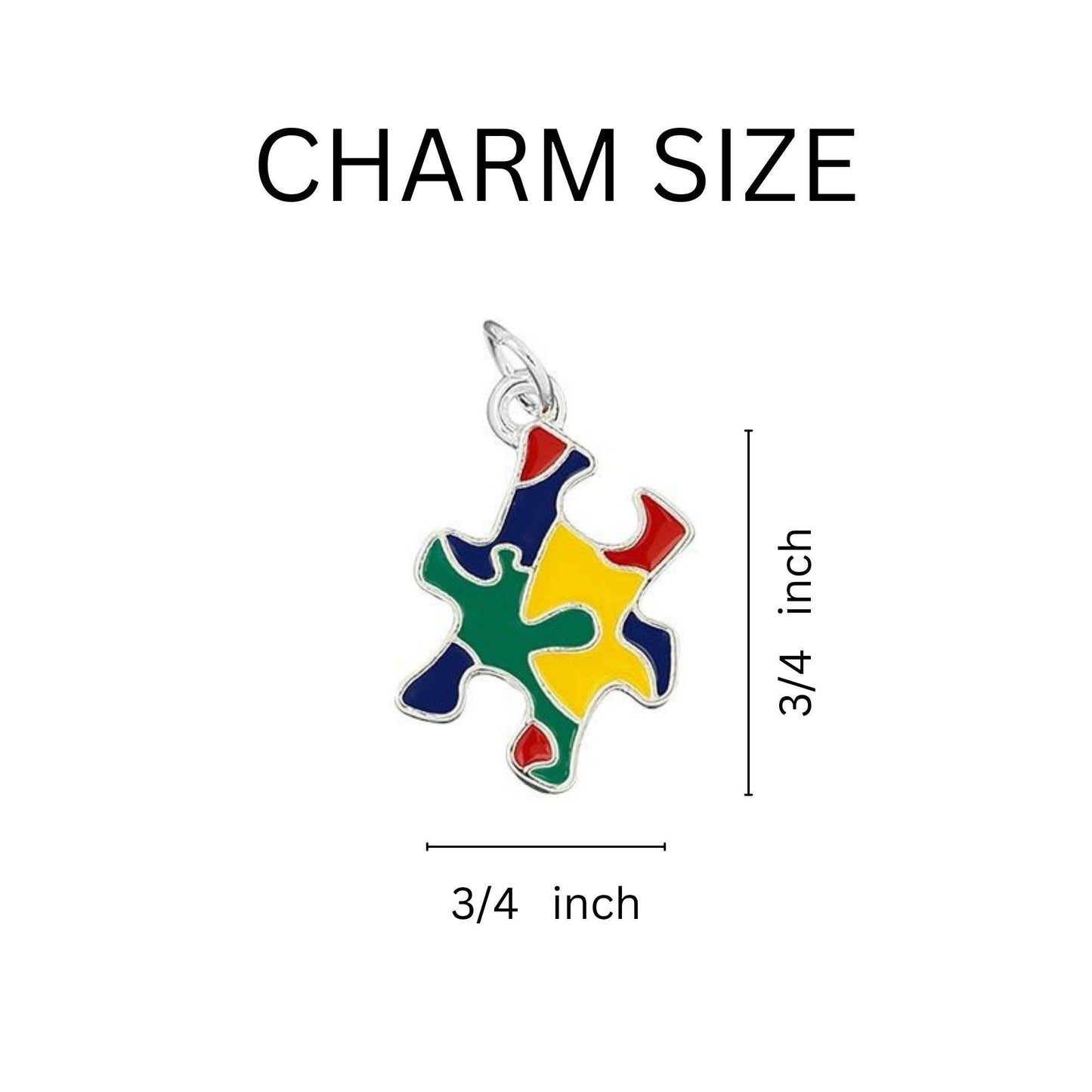 Colored Puzzle Piece Autism Awareness Hanging Earrings: 1 Pair
