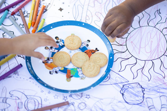 4-Piece Plate Melamine Space Theme Plate Set