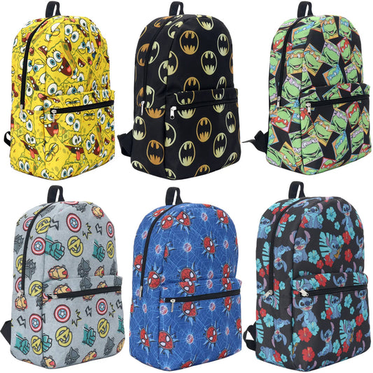 Printed Cartoon Back To School Backpacks- Assorted