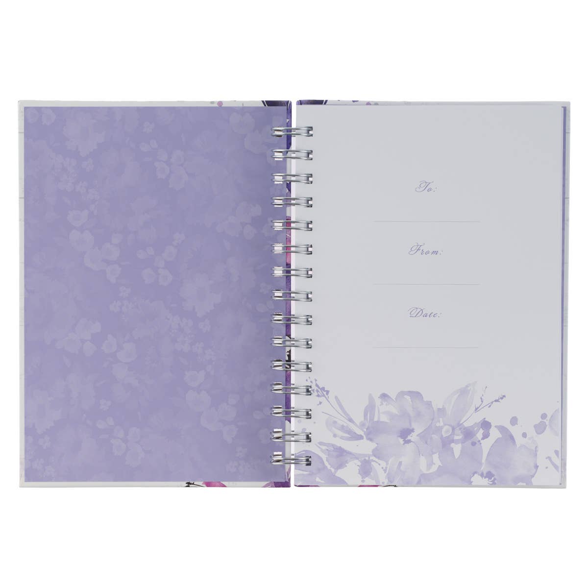 Trust in the Lord Purple Floral Garland Large Wirebound Jour