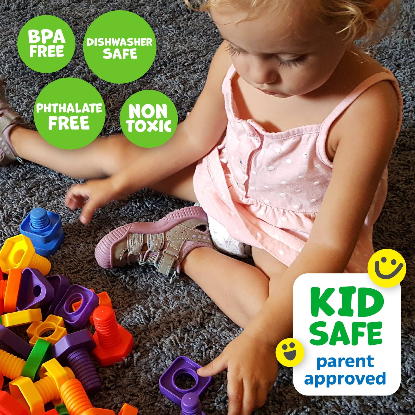 Fine Motor Nuts and Bolts Sensory Fidget Toys for Kids