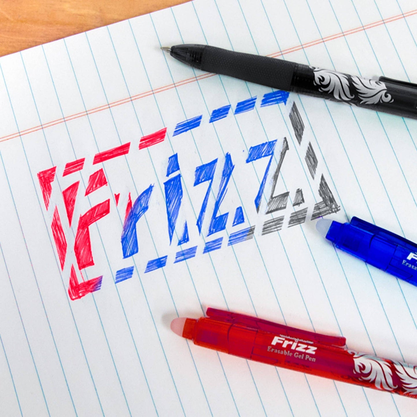 Frizz Assorted Color Erasable Gel Retractable Pen with Grip